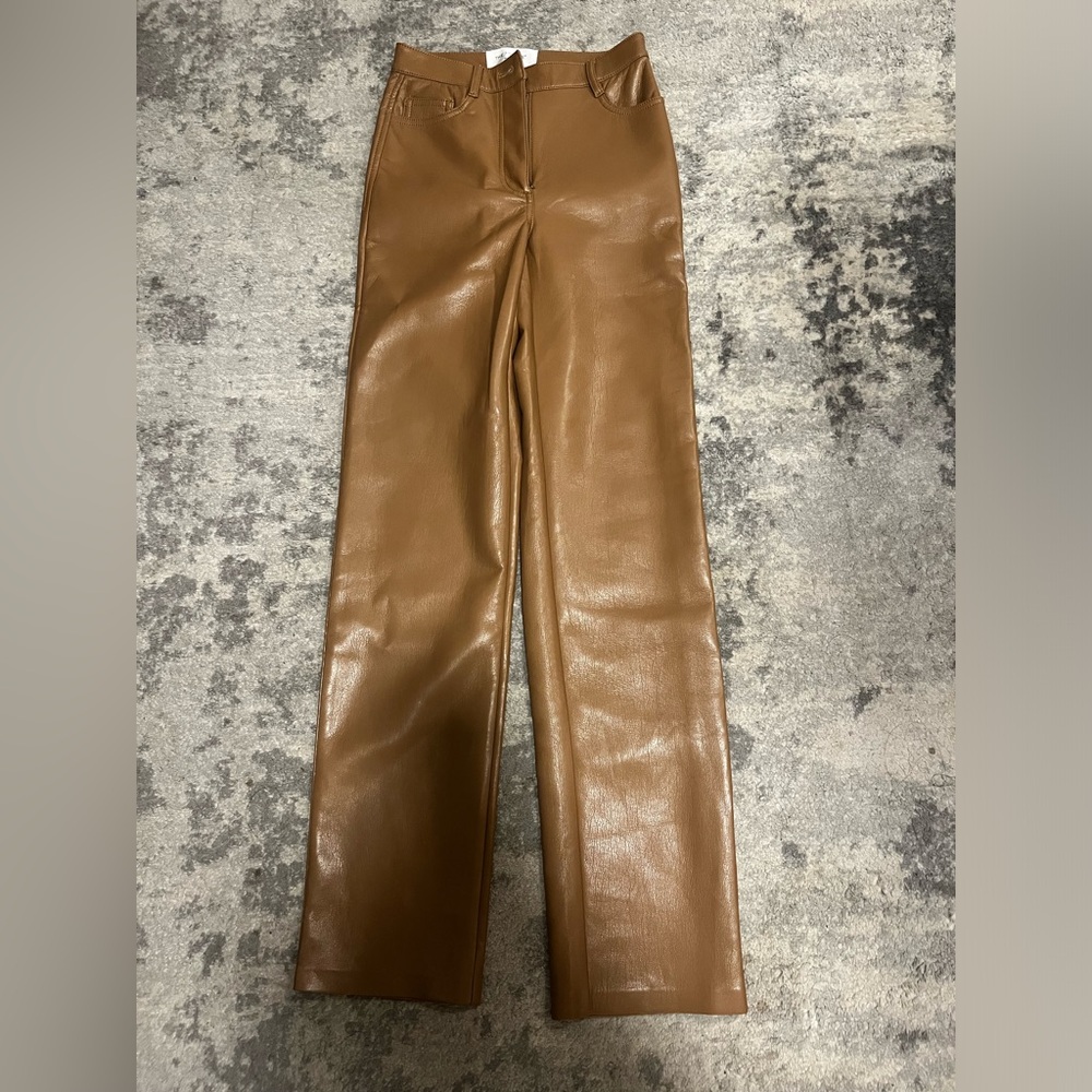 brown aritizia leather melina pants - never worn